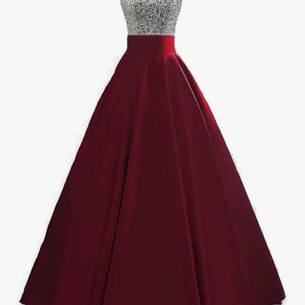 Elegant Burgundy Evening Gown